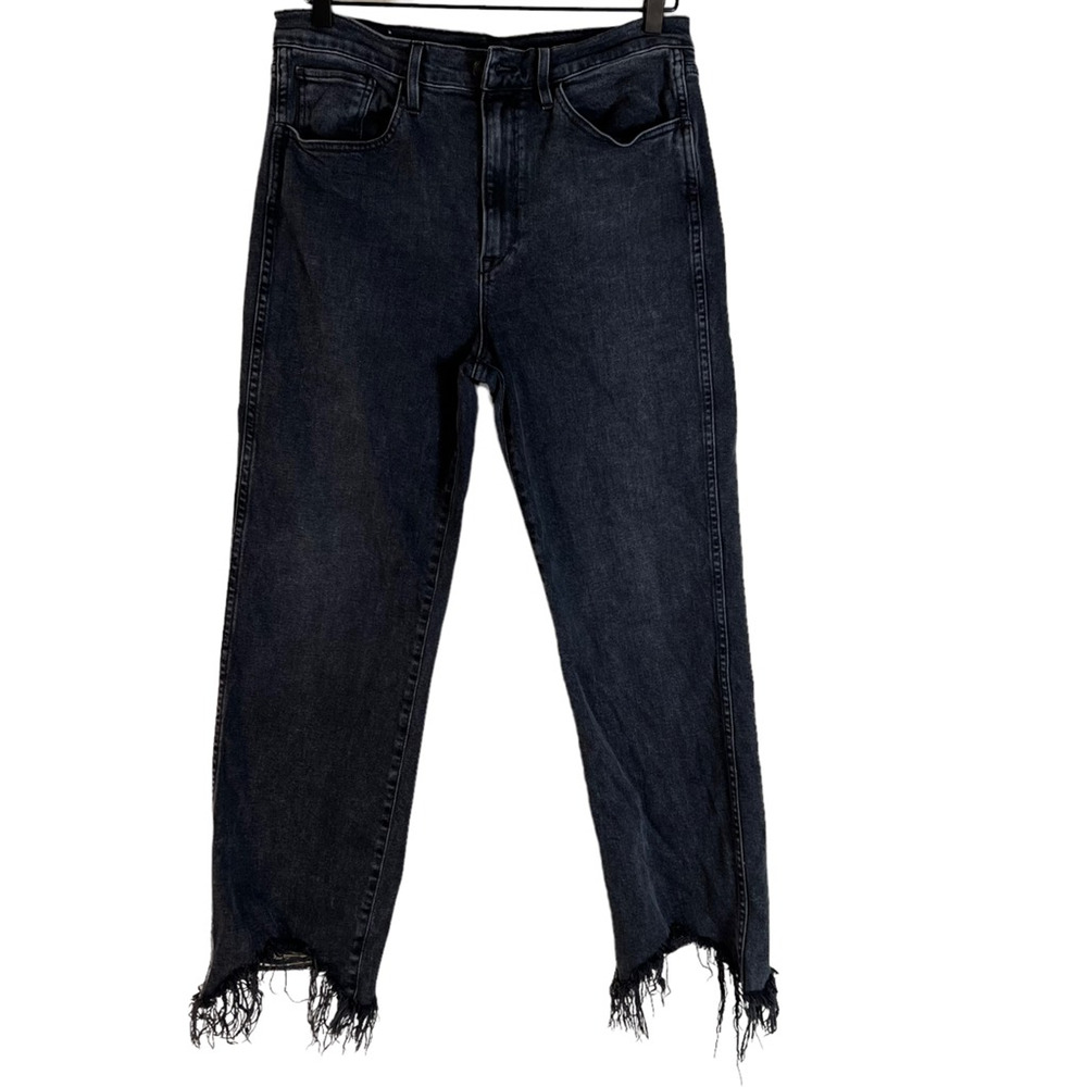 3x1 NYC Womens Cropped Jeans Black Stretch Dark Wash High Rise Denim USA 31
